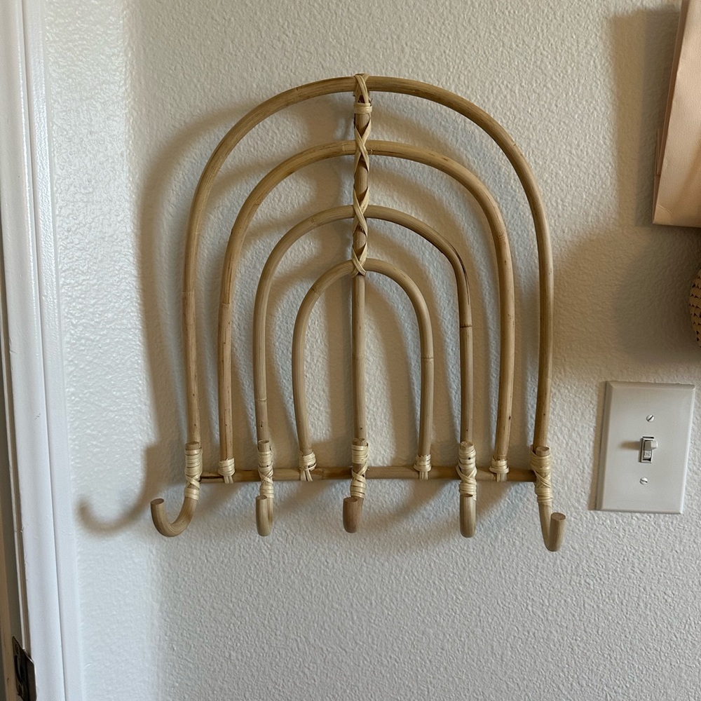 Natural Rattan Wall Hook Decor